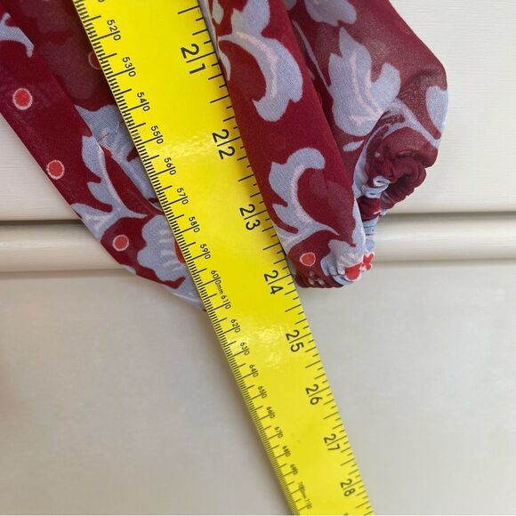 a.n.a Red Floral Sheer Smocked Blouse Long Sleeve Top Size XS NWT - Picture 10 of 10